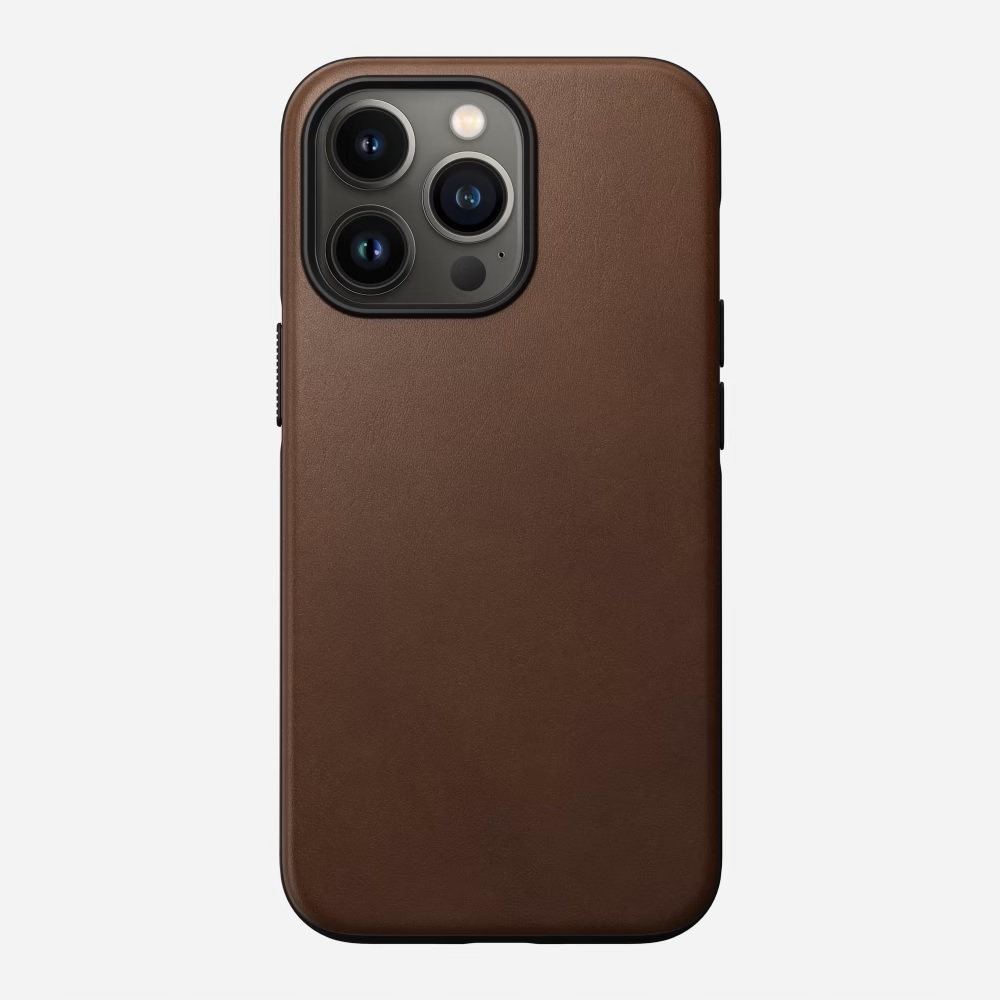 Чехол-накладка Nomad Modern Leather Case for iPhone 13 Pro MagSafe - Rustic Brown. Материал верха на